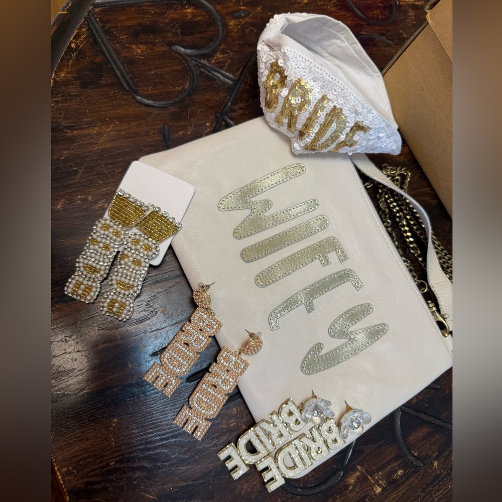 Gold and Silver 'Wifey' Bridal Clutch
